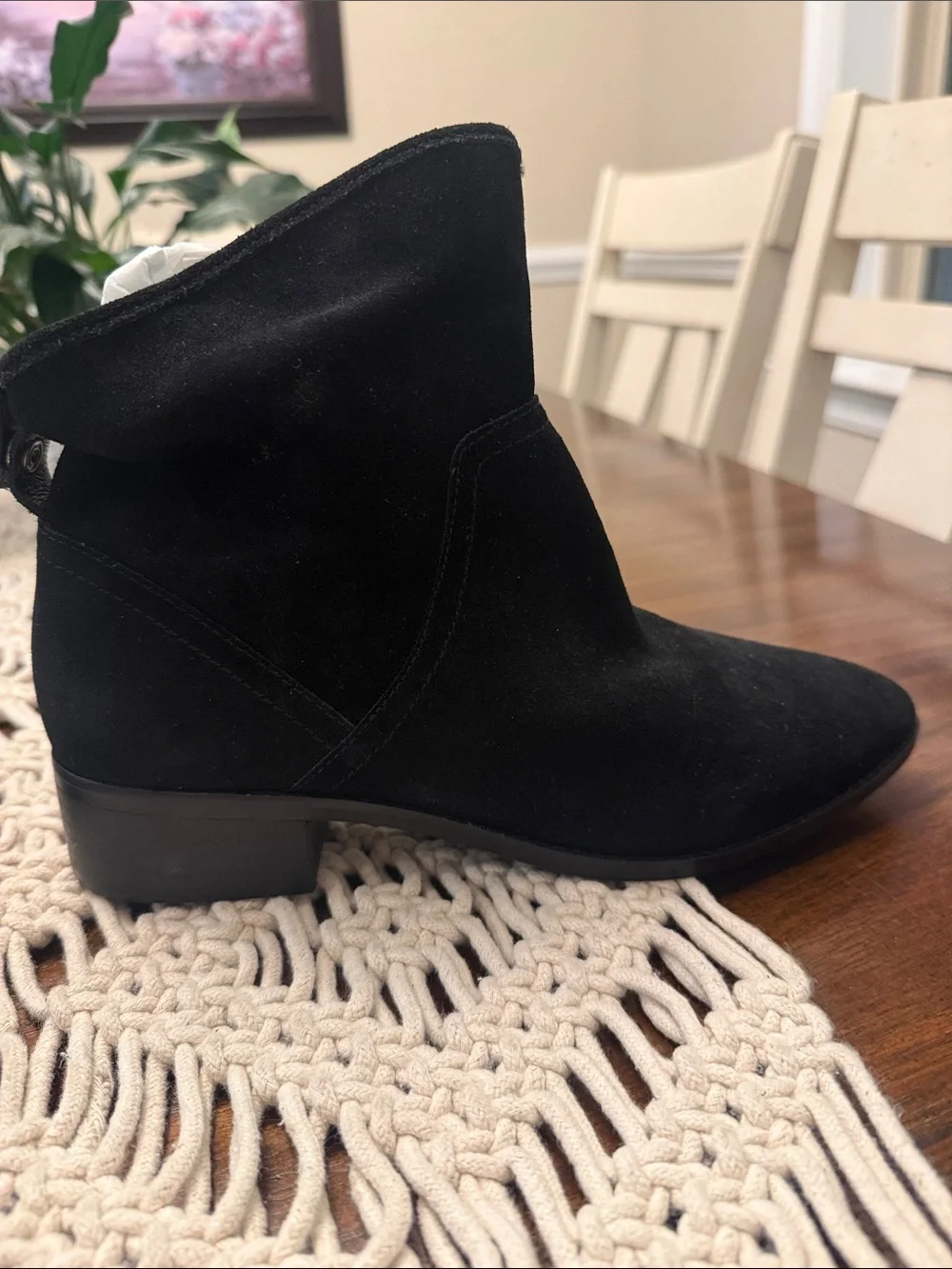 Lucky Brand Black Suede Ankle Booties